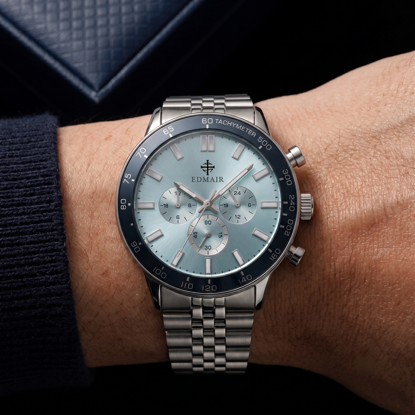 EDMAIR GLACIER™ Chronograph | Buz Mavisi Kadran Erkek Kol Saati