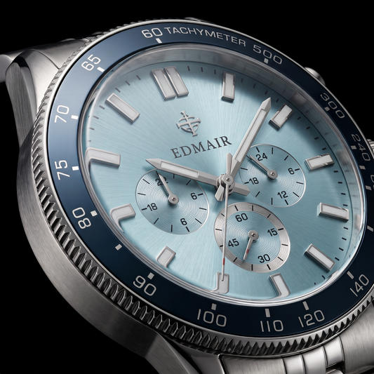 EDMAIR GLACIER™ Chronograph | Buz Mavisi Kadran Erkek Kol Saati