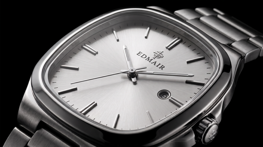 EDMAIR STERLING™ | Yastık Kasa Gümüş Premium Erkek Kol Saati