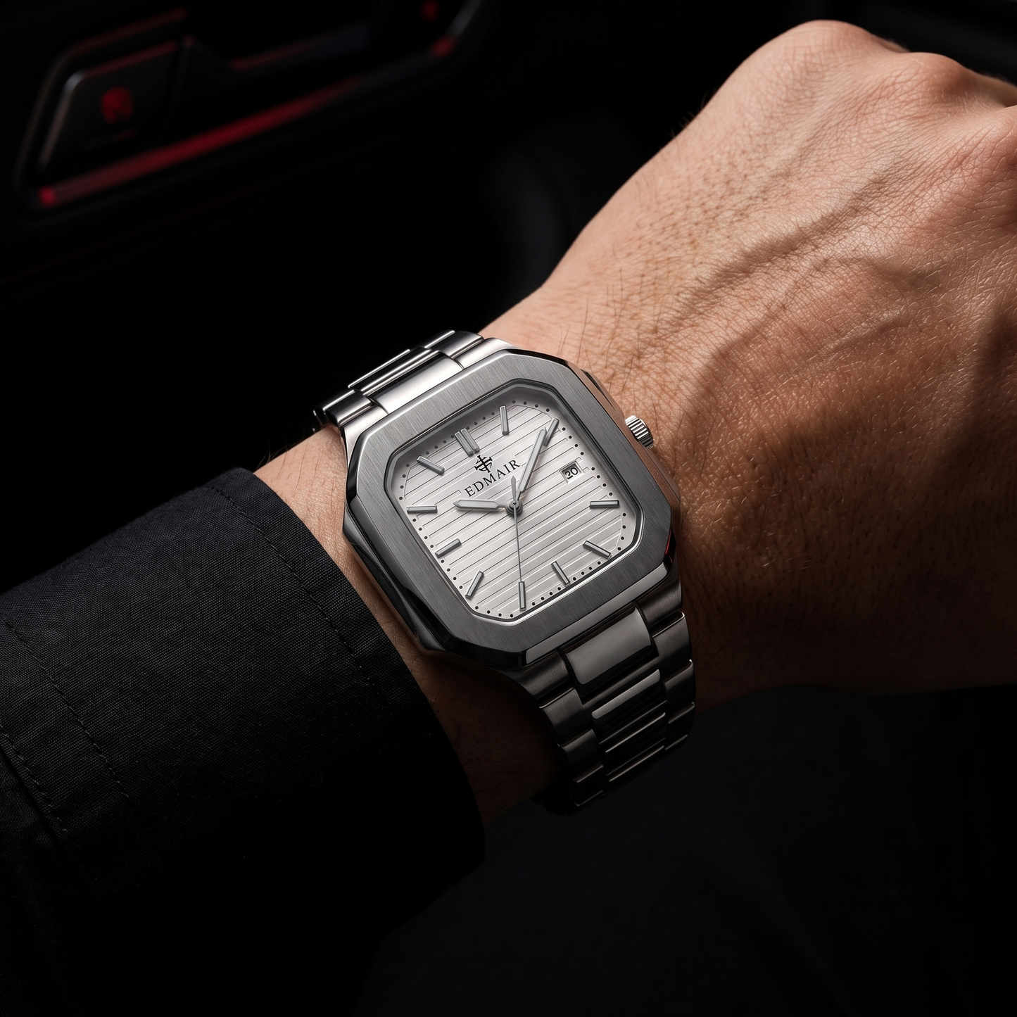 EDMAIR HORIZON™ | Sekizgen Kasa Gümüş Premium Erkek Kol Saati