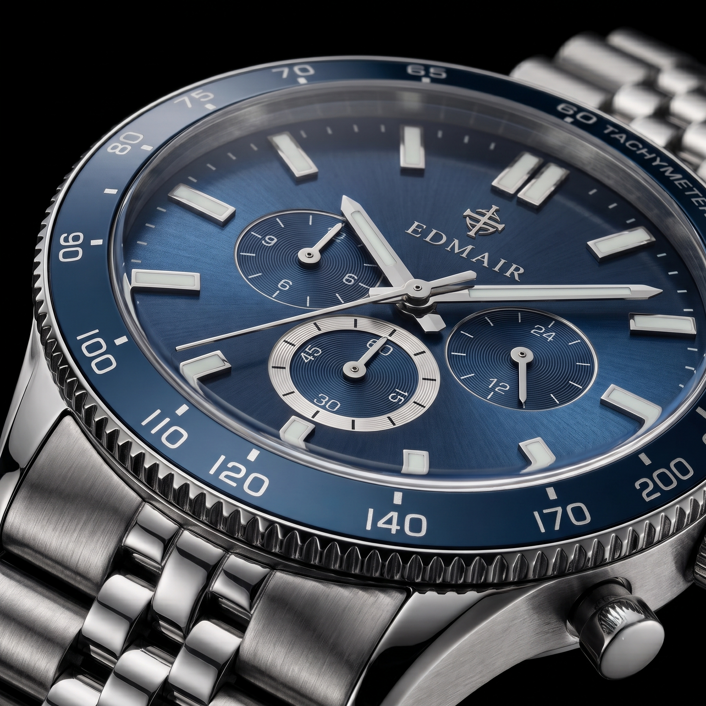 EDMAIR MERIDIAN™ Chronograph | Takimetreli Mavi Kadran Erkek Kol Saati