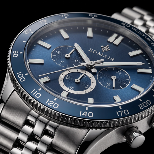 EDMAIR MERIDIAN™ Chronograph | Takimetreli Mavi Kadran Erkek Kol Saati